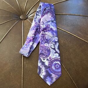 J. Garcia Purple Tie with Artistic Swirl Pattern